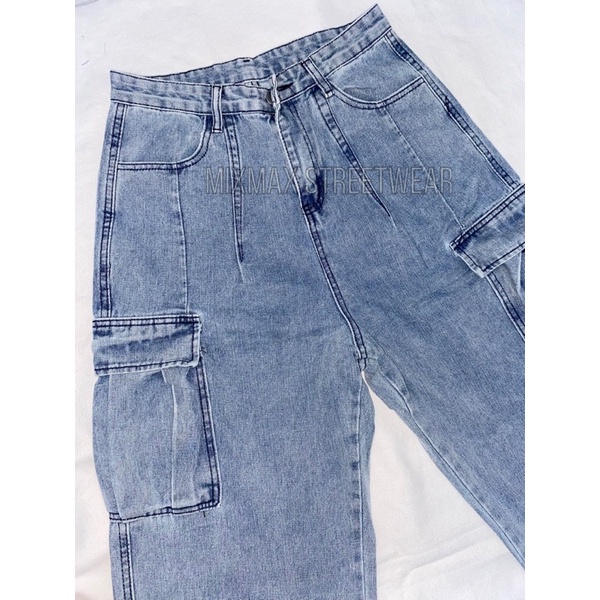 Quần bò jeans ống rộng túi hộp Oversize unisex Ulzzang siêu chất ❤️