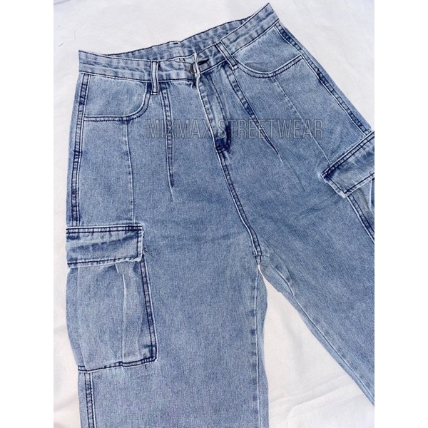 [SẴN-CÓ BIG SIZE] Quần bò jeans ống rộng túi hộp Oversize unisex Ulzzang siêu chất ❤️