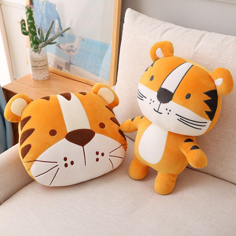 Thú Nhồi Bông Hình Chú Hổ Râu Mềm Mại Sáng Tạo Trang Trí Nhà Cửa