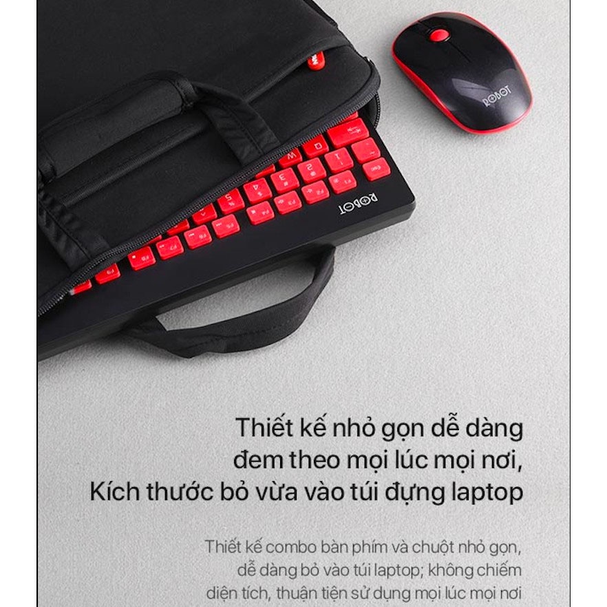 Bộ Bàn Phím Và Chuột Không Dây - ] - ROBOT KM3000 - Hàng Chính Hãng