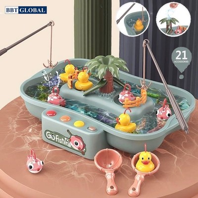 Bộ đồ chơi câu vịt, câu cá nam châm cao cấp có nhạc cho bé BBT Global 889-141