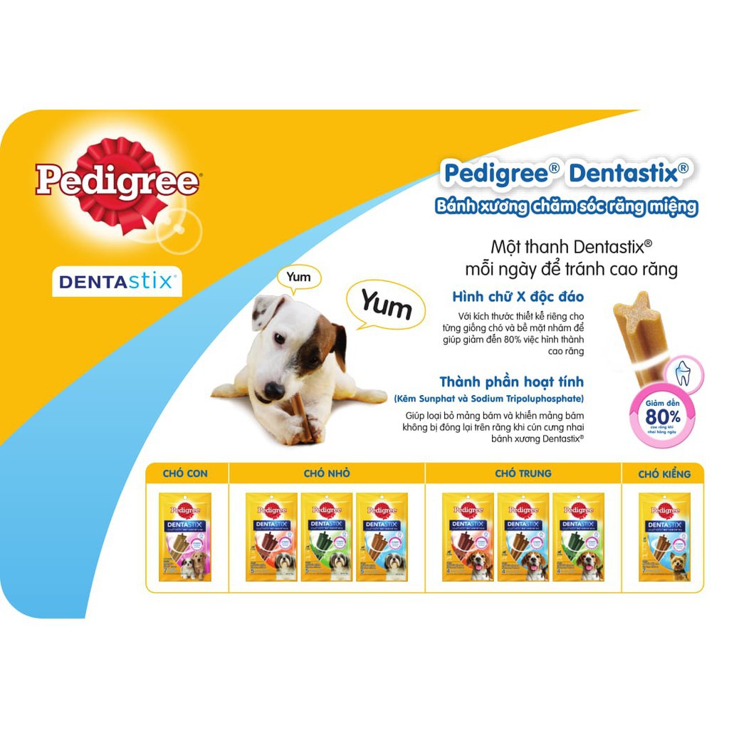 Bộ 3 bánh xương chó trung Pedigree Dentastix 98g