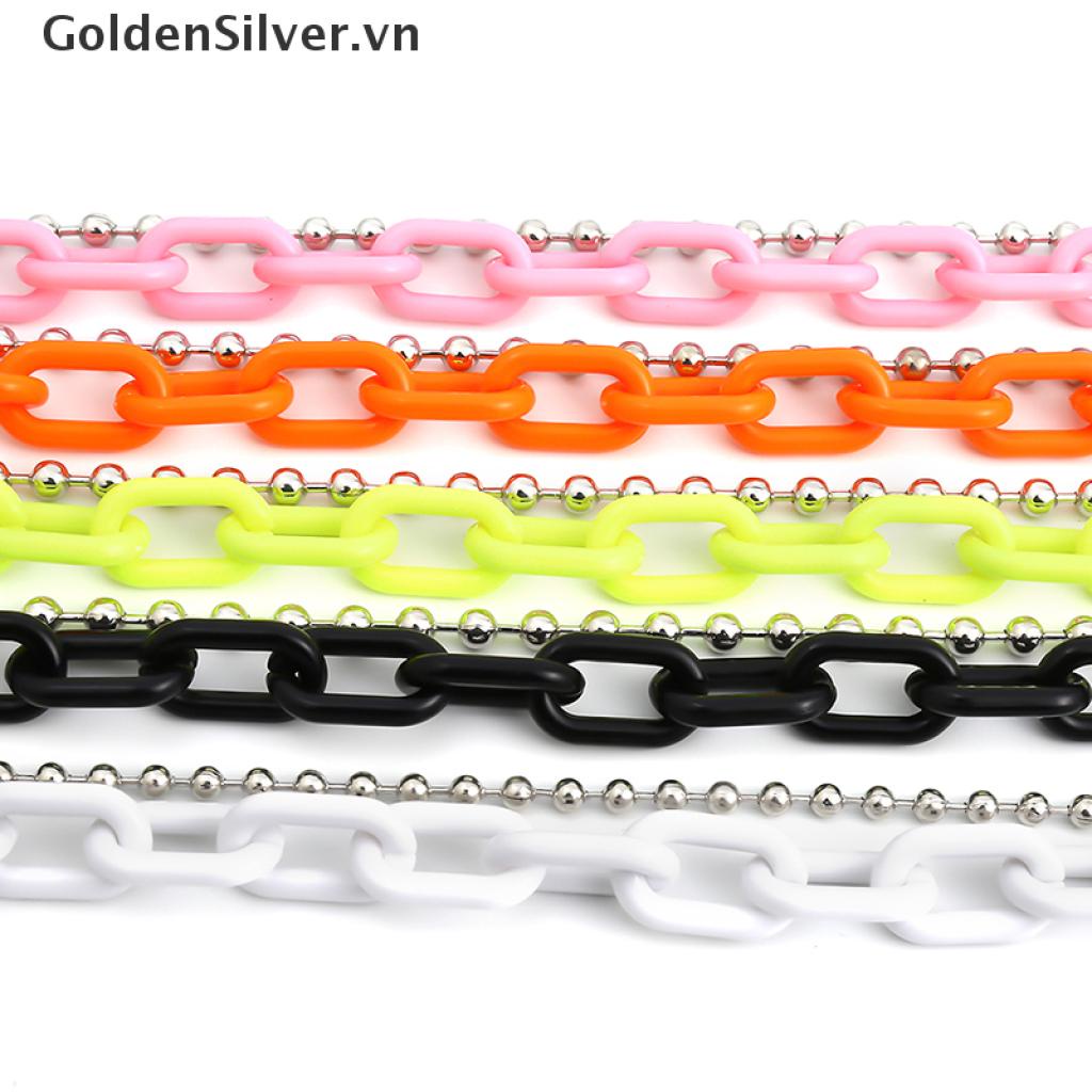 Dây Xích Hai Lớp Bằng Acrylic Màu Bạc Phong Cách Punk Hip Hop Cá Tính Dành Cho Quần Jean