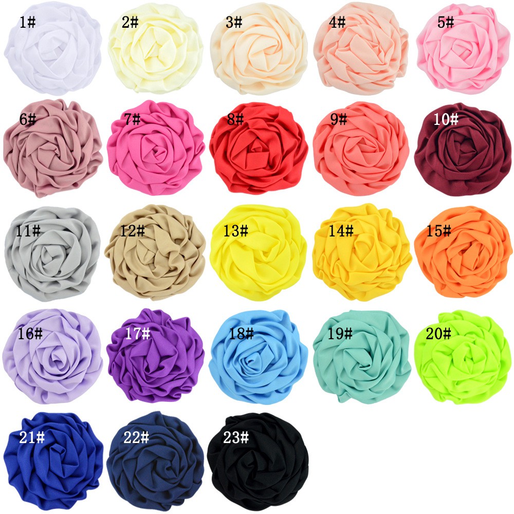 Kẹp tóc hình nụ hoa hồng bằng lụa và satin cổ điển 8 cm LINK 2/2