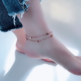 Lắc chân Titan- 2 dây ngôi sao