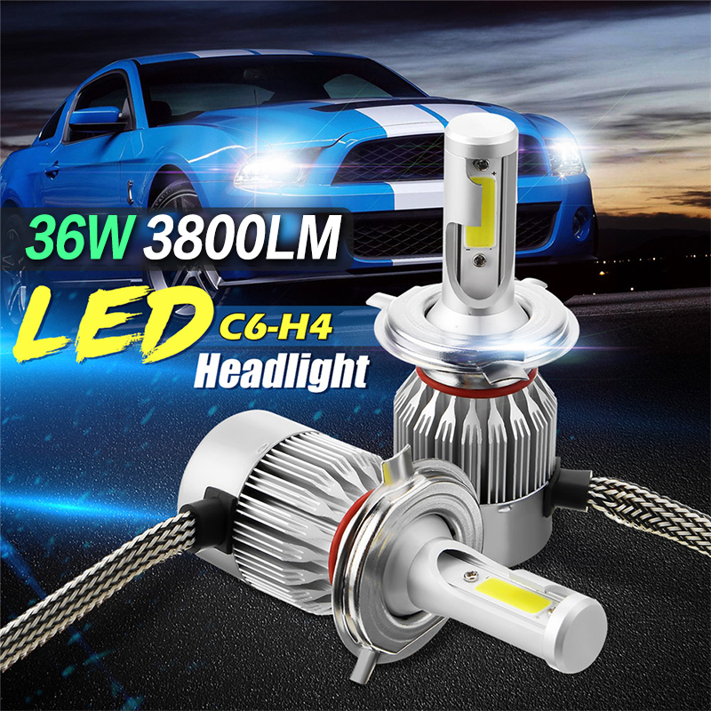 Đèn Pha Led Cob C6 H4 H8 36w - 3800lm Chất Lượng Cao Cho Xe Hơi