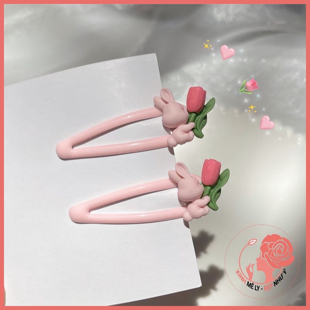 Kẹp tóc mái hoa tulip siêu cute ximely, kẹp tóc hoa hàn quốc