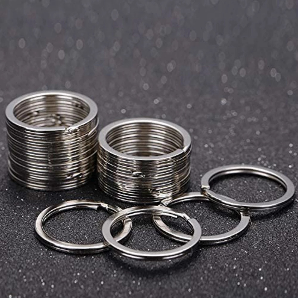 Set 20 Móc Khóa Tròn 25mm Bằng Thép Không Gỉ 304 Thiết Kế Đơn Giản