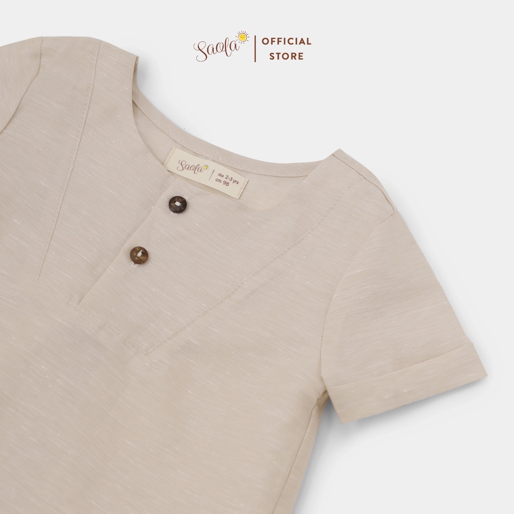 Áo Sơ Mi Bé Trai Cổ Tròn Tay Ngắn Chất Liệu Linen - VENTI SHIRT - TOL006 - SAOLA KIDS CLOTHING