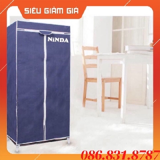 [ SIÊU SALE ] Tủ vải quần áo cao cấp NiNDA T8864 khung sắt, 2 buồng, 2 tầng