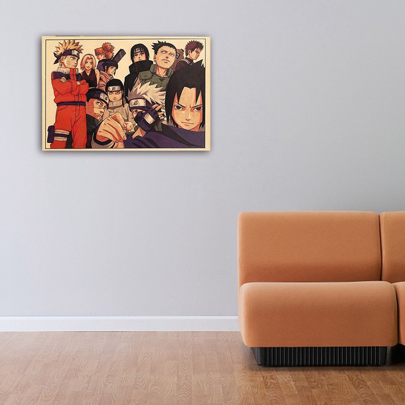 flowersqueen Poster phim hoạt hình Naruto phong cách vintage