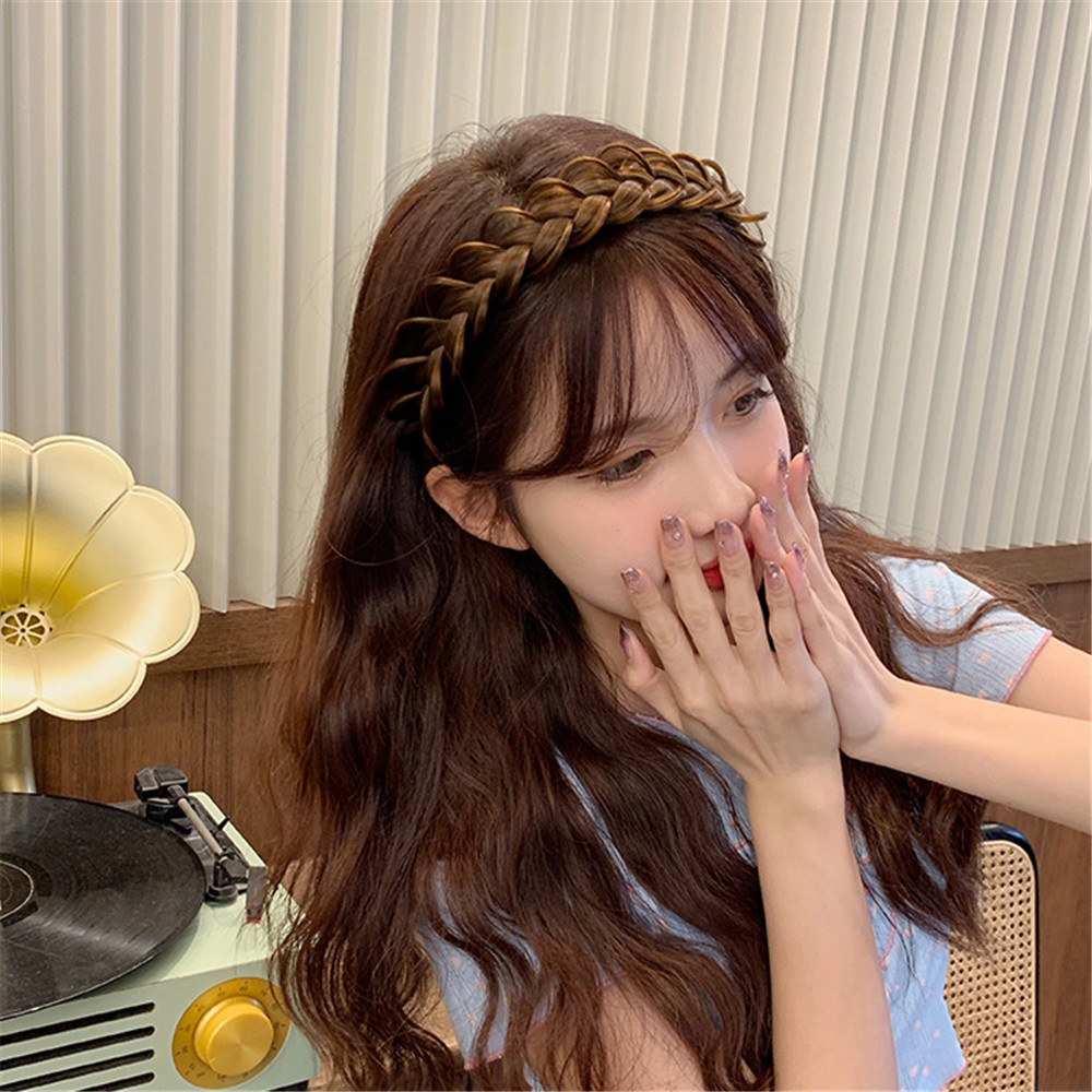 Băng Đô Kiểu Tóc Bện Chống Trượt Chịu Nhiệt Độ Cao Hình Xương Cá Dễ Thương Cho Bạn Gái
