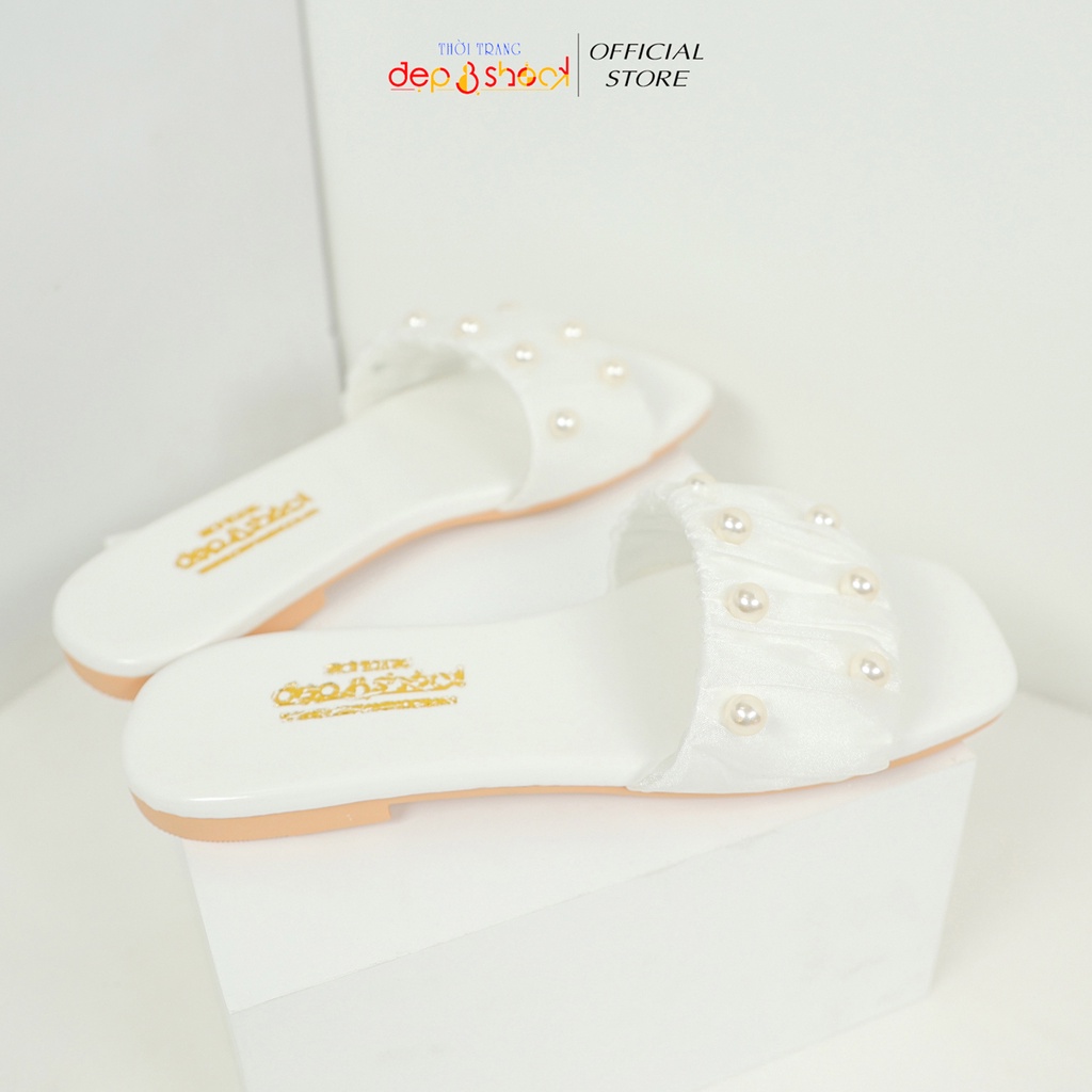 Dép nữ đi biển quai ngang bèo nhún nhúm thời trang có size lớn 41 42 43