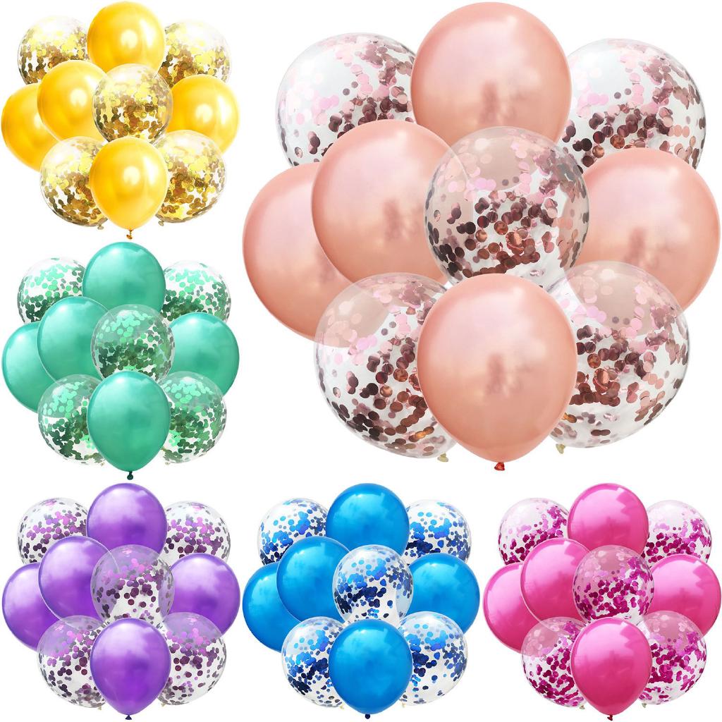 Set 10 Bong Bóng Cao Su 12 "Màu Vàng Hồng Trang Trí Tiệc