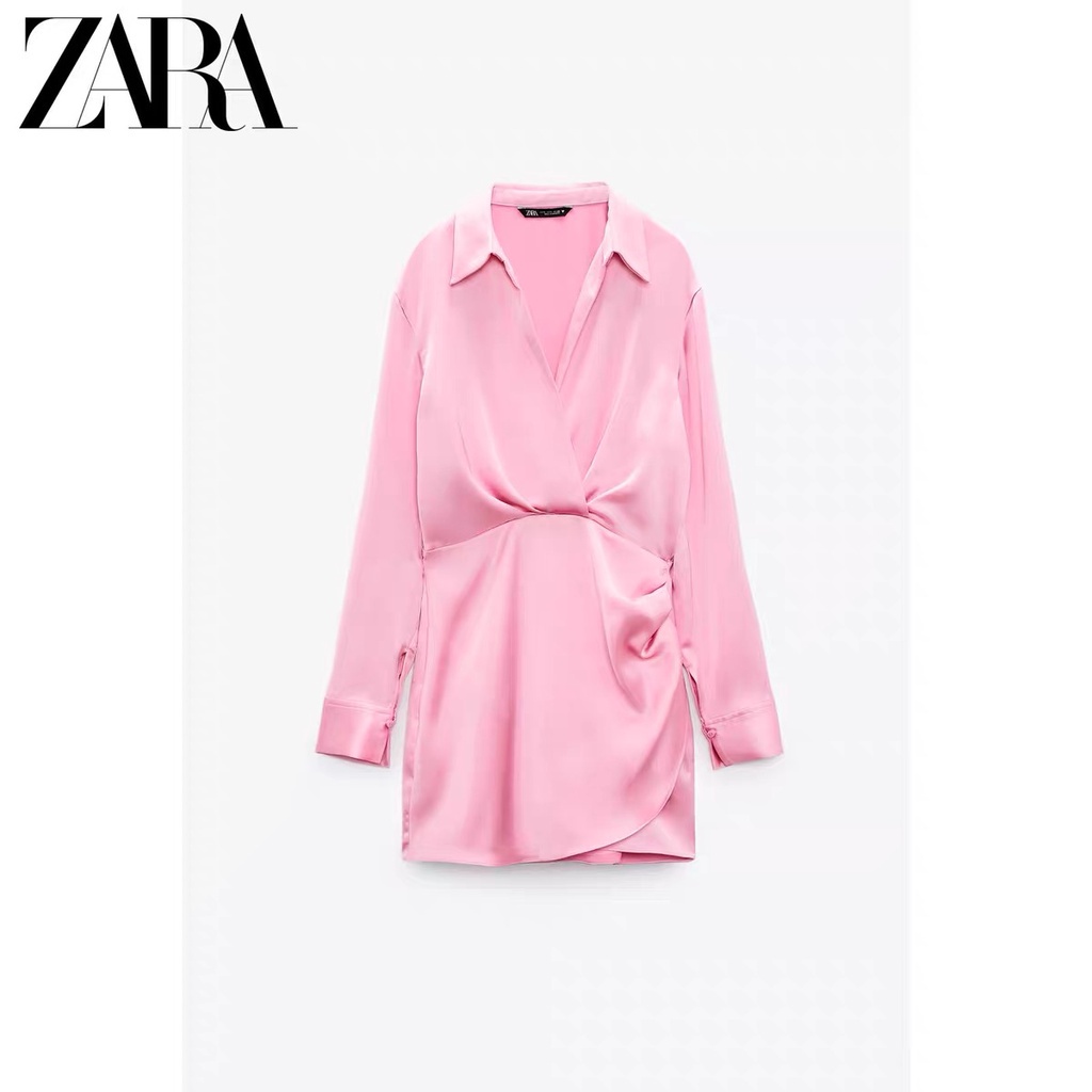 Zara Đầm Lụa satin Dáng Ngắn Thời Trang Xuân Hè Dành Cho Nữ 9492331 250