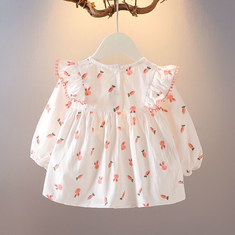 Áo Sơ Mi Hoa Dài Tay Phong Cách Hàn Quốc Cho Bé Gái