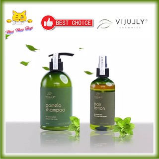 Bộ đôi Dầu Gội và Tinh dầu bưởi ViJully Cao Cấp ngăn rụng tóc, kích thích mọc tóc làm dài mái tóc
