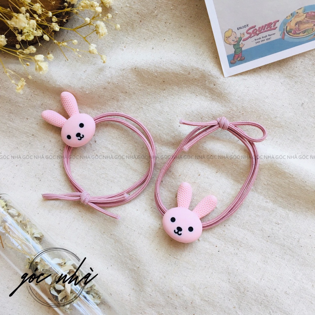 Cột tóc gấu,mèo BASIC họa tiết đơn giản trắng xám hồng nâu xinh xắn Goc Nha ct0011