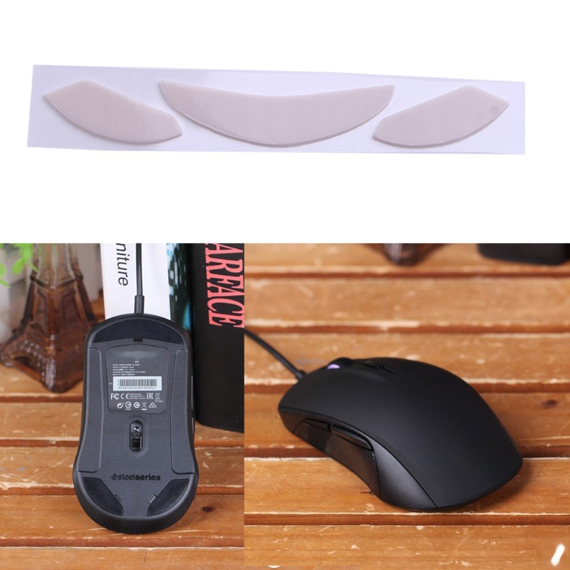 1 bộ miếng dán đế lót chuột chống trượt màu trắng viền cong cho Steelseries RIVAL 100 100S