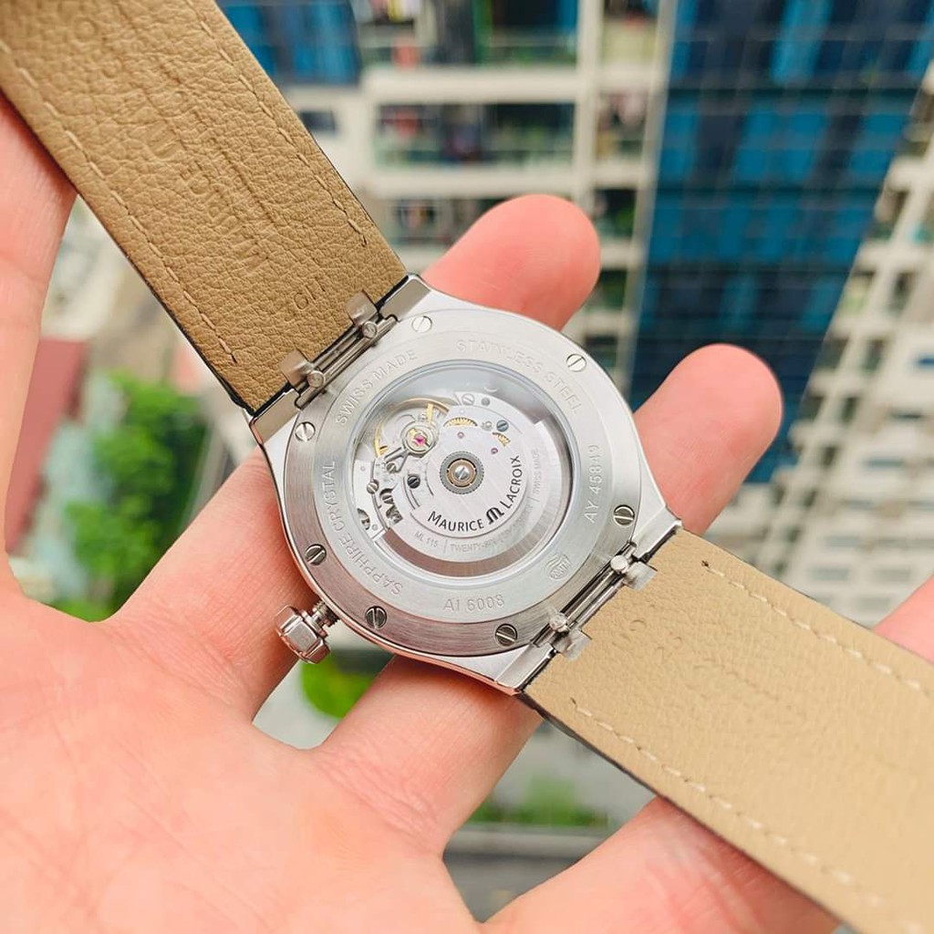 Đồng hồ nam chính hãng Maurice Lacroix Aikon Blue AI6008-SS001-430-1 - Máy cơ tự động - Kính Sapphire phủ chống lóa