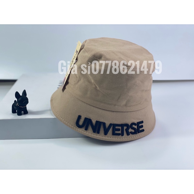 Mũ vành cụp bucket 2 lớp thêu chữ universe hàn quốc thời trang nữ