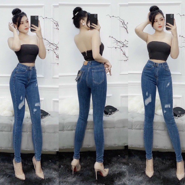 4 Màu Quần Dài Jeans Eo Trên Rốn / LƯNG THUN PHÍA SAU Siêu Cao Ôm Gọn Eo Bụng / Co Giãn Mạnh - Đủ Màu Siêu Tây