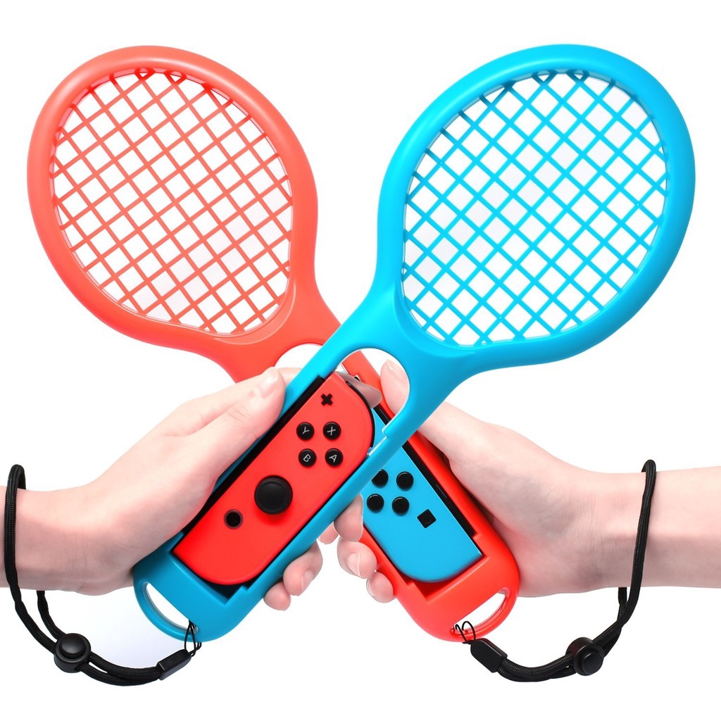 2 Vợt tennis gắn điều khiển game Nintendo Switch kèm 2 dây đeo