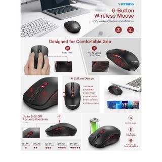 VICTSING 2.4G Mobile Wireless Mouse 5 Adjustable DPI Levels With USB Receive