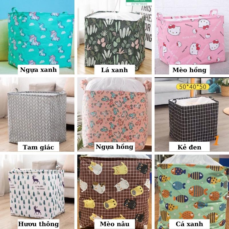 Giỏ vải đựng quần áo đa năng túi vải đựng đồ cỡ lớn dung tích 100L