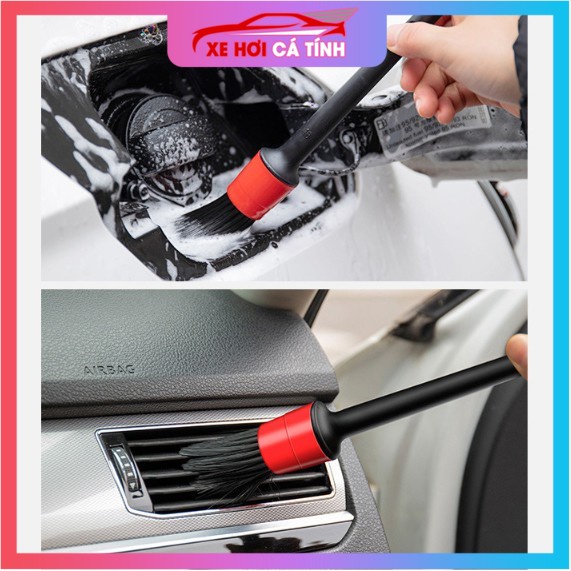 Bộ 5 cọ vệ sinh chi tiết nhỏ trên xe hơi làm sạch máy điều hòa không khí trong xe tiện dụng