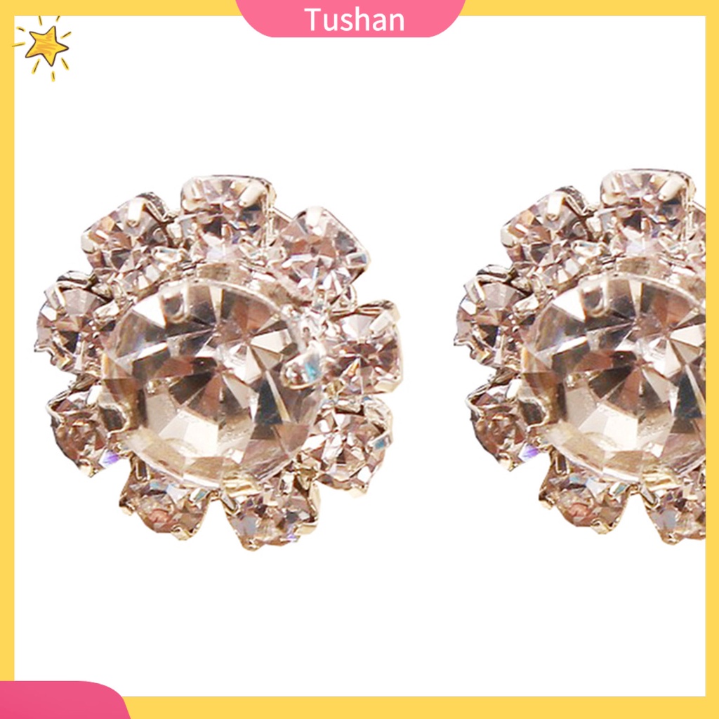 Đôi khuyên tai dạng xỏ đính đá sang trọng thời trang dành cho nữ