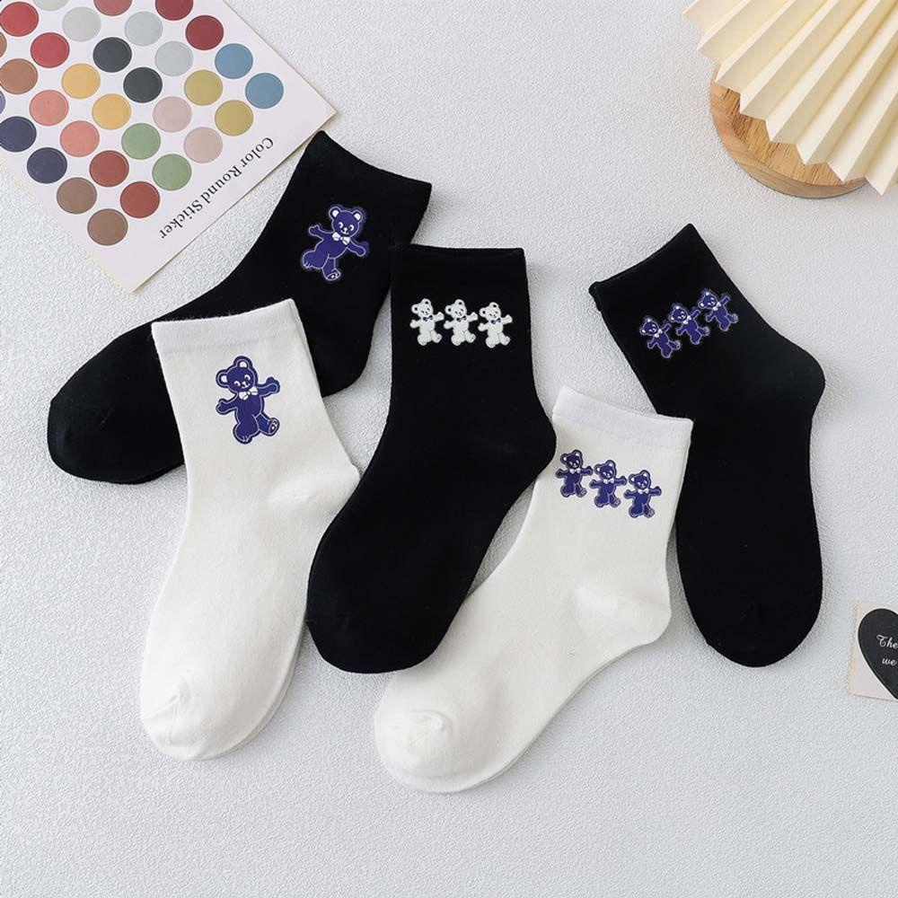 Vớ Ống Loe In Họa Tiết Gấu Hoạt Hình Dễ Thương Thoải Mái Thời Trang Xuân Thu Cho Nữ