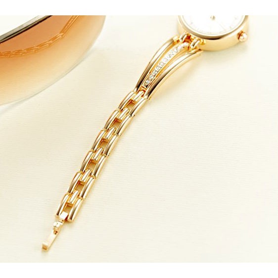 Đồng hồ nữ JW dây hợp kim đính đá mạ vàng thời trang Hàn Quốc JW05