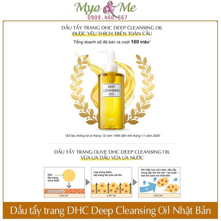 Dầu tẩy trang DHC Nhật Bản chiết xuất oliu sạch sâu da DHC Olive Deep Cleansing Oil size L - 200ml