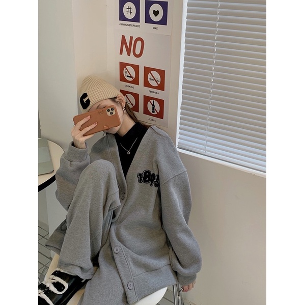 Áo CARDIGAN Nỉ 1895 Unisex Nam Nữ (Ảnh Thật/Có Sẵn)