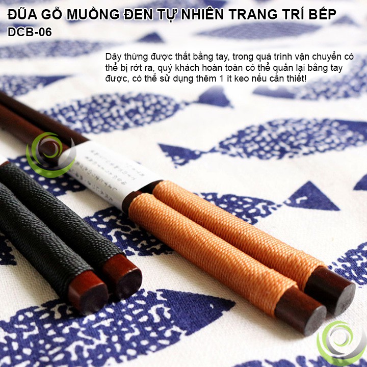 ĐŨA GỖ MUỒNG ĐEN TỰ NHIÊN DÂY THỪNG TRANG TRÍ BẾP ĐẠO CỤ CHỤP ẢNH SẢN PHẨM INS DCB-06