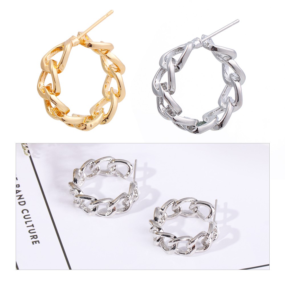 Khuyên Tai Tròn Bằng Kim Loại Nhiều Màu Sắc Thời Trang Cho Nữ