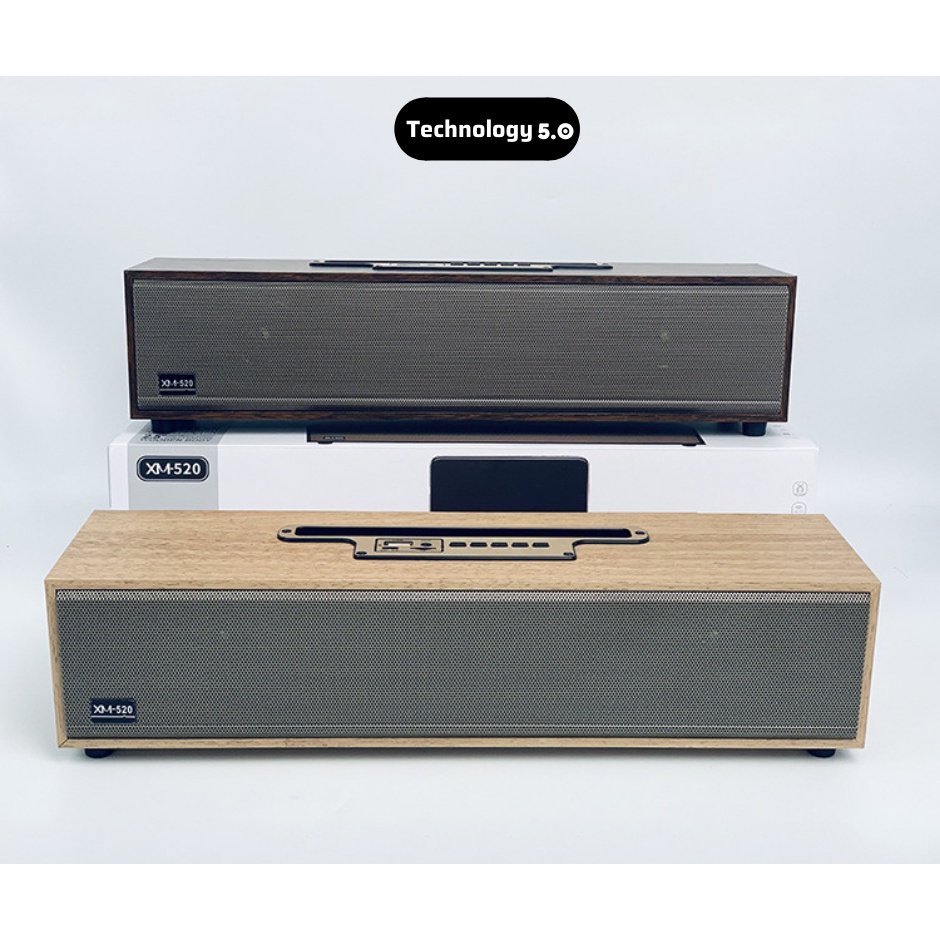 Loa bluetooth hộp gỗ sang trọng 5.0 XM-520 bass cực mạnh công suất 30W kết nối đa cổng bảo hành 6 tháng