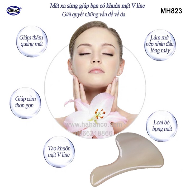 Dụng cụ mát xa sừng làm mịn da mặt và toàn thân /giúp lưu thông khí huyết (MH823) HAHANCO