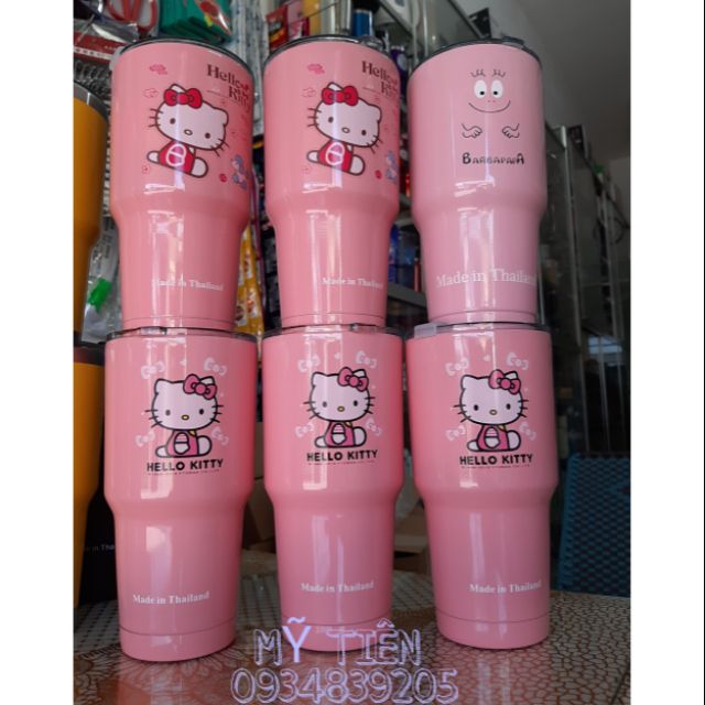 BỘ LY GIỮ NHIỆT KITTY 900ML THAILAN TẶNG ỐNG HÚT INOX VÀ TÚI