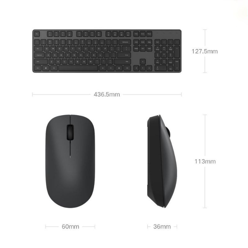 Bộ Bàn Phím và chuột Không Dây Xiaomi không cần cài đặt lập trình 2.4Ghz Keyboard and Mouse Set