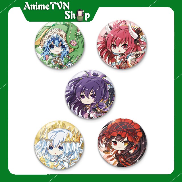 Huy hiệu in hình nhân vật Anime Manga Date a Live - bằng nhựa, có khuy cài ở mặt sau