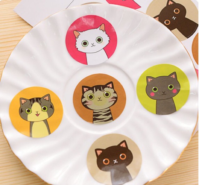 Bộ 2 sticker trang trí mèo K1510