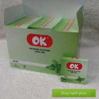 Bao cao su ok hương bạc hà - chính hãng