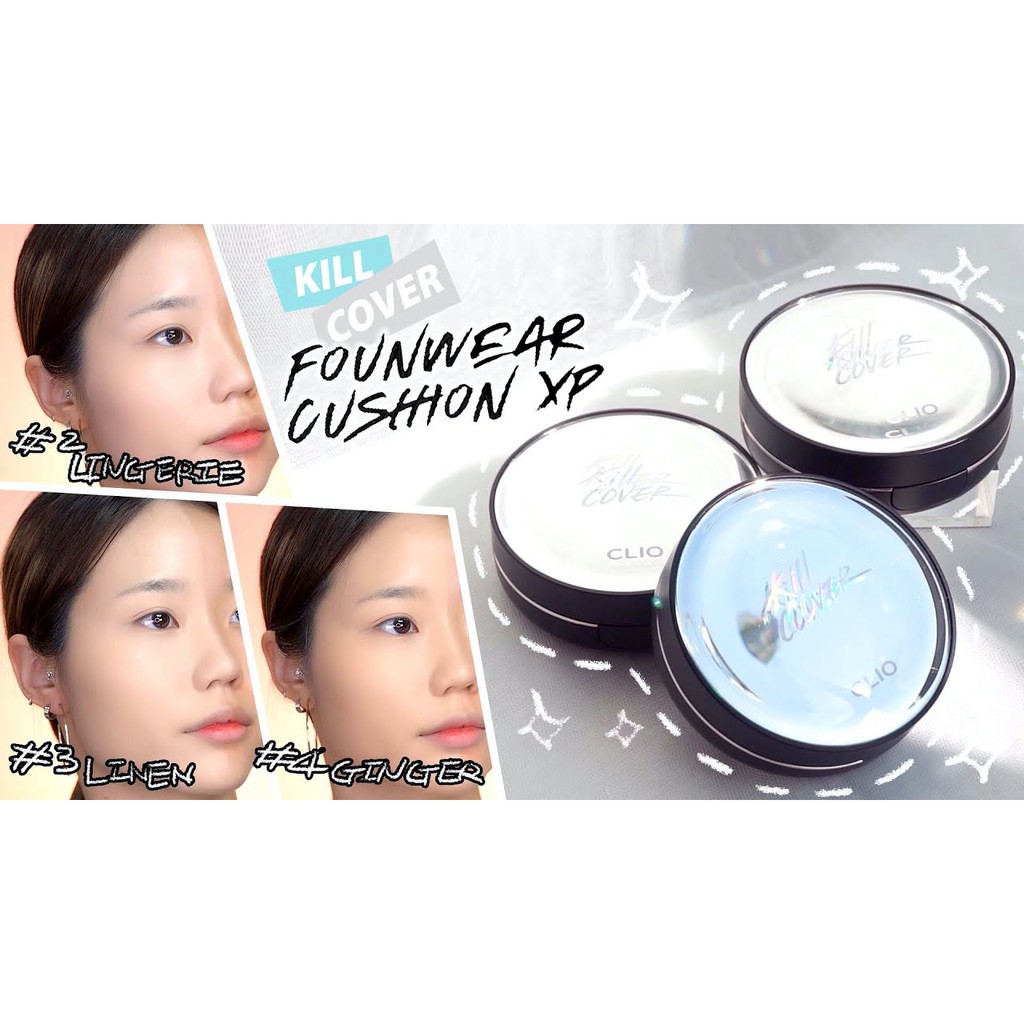Phấn nước Clio Kill Cover Founwear Cushion Xp 20Ss Limited (15gx2 lõi) Lâu trôi, mịn da - HONGS BEAUTY | BigBuy360 - bigbuy360.vn