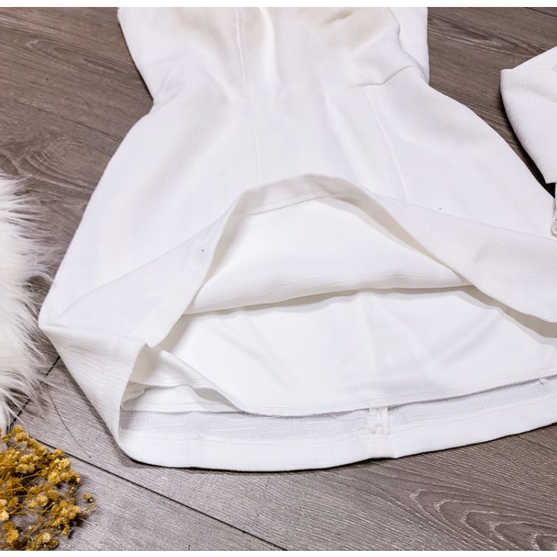 Set đầm 2 dây + khoác vest viền nhũ