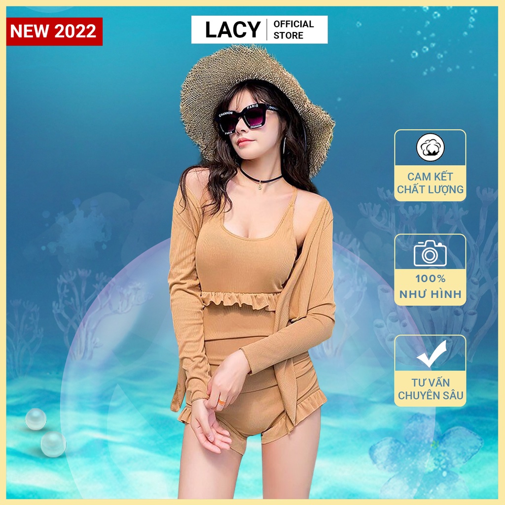 Set bikini đồ bơi nữ hai mảnh nhúm eo trẻ trung che bụng ôm body tôn dáng mặc đi biển đi bơi mùa hè B161 LACY