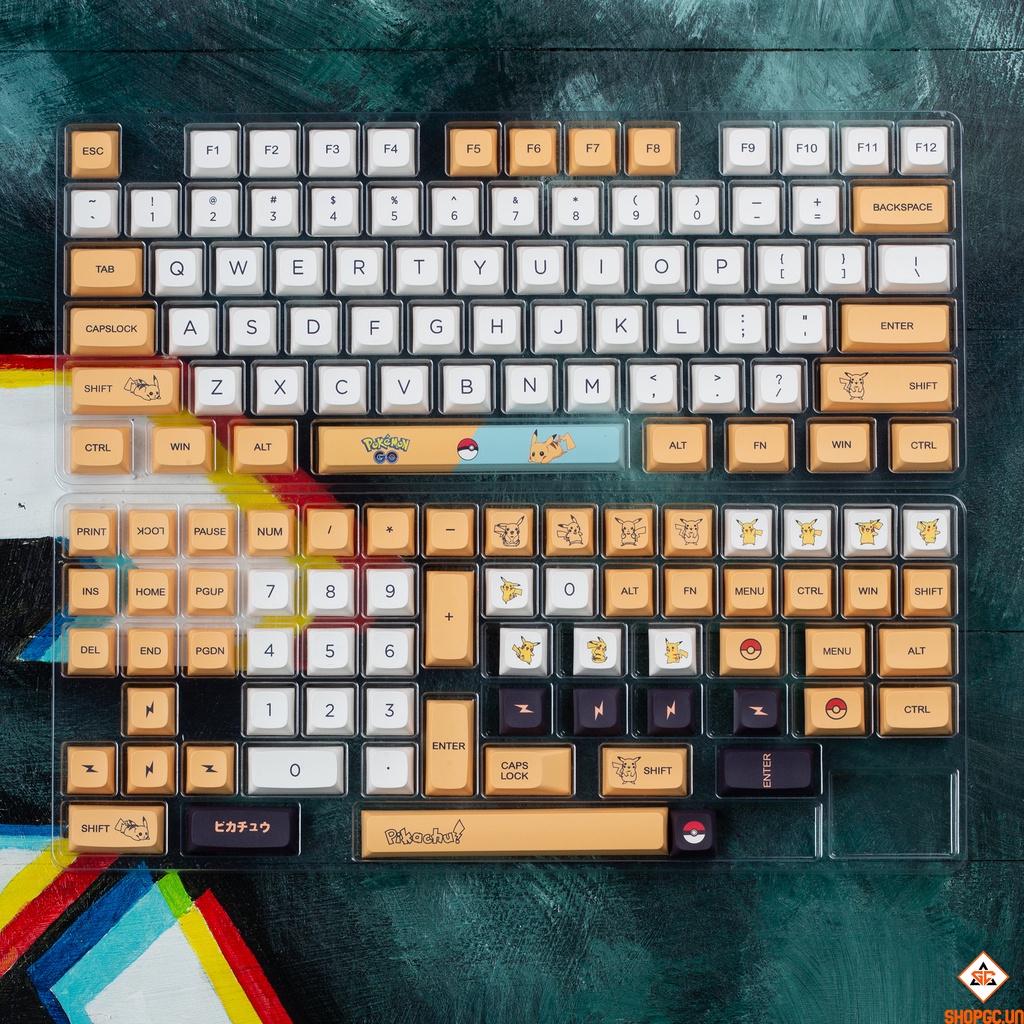 [Mã 153ELSALE2 giảm 7% đơn 300K] Keycap Pikachu XDA 136 nút bàn phím cơ Thick PBT