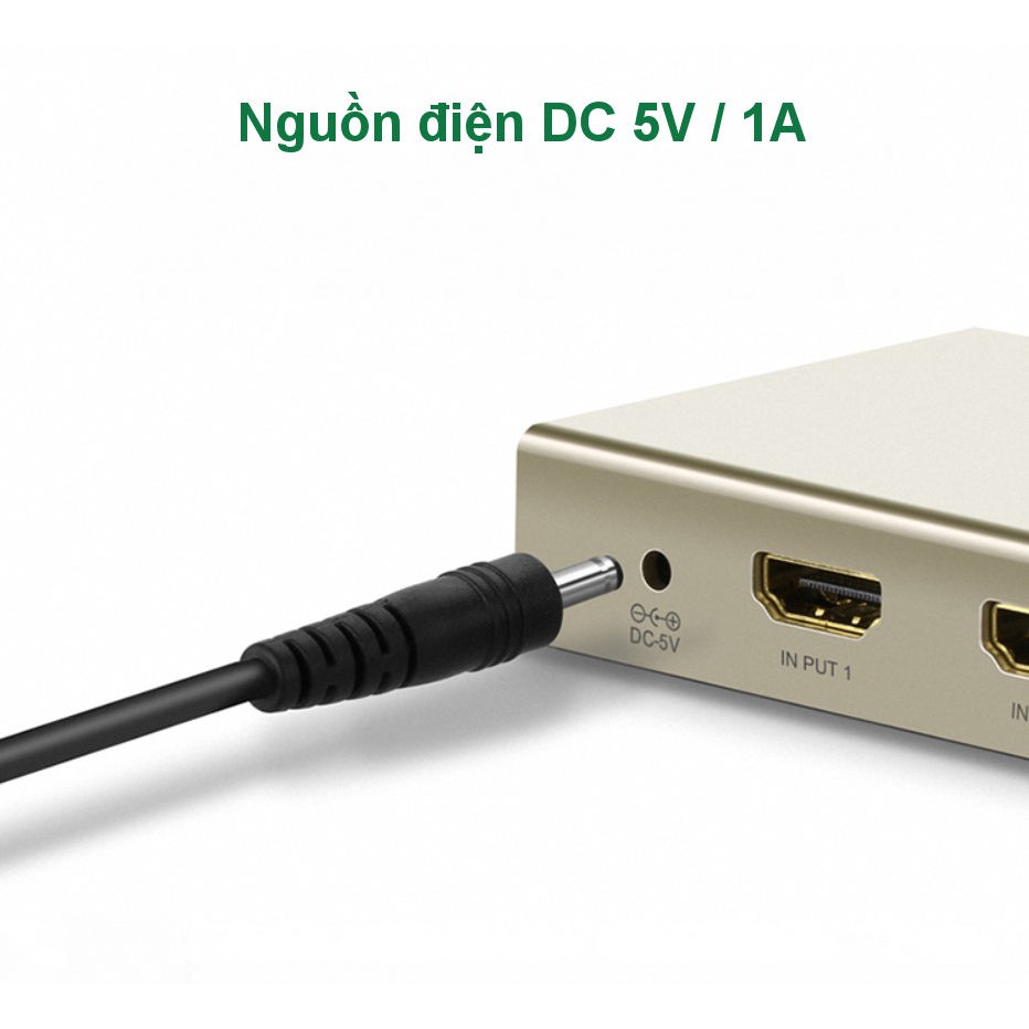 Bộ chuyển mạch HDMI 5 vào 1 ra 4K 3D hỗ trợ Optical + Audio 3.5mm UGREEN MM129 40370