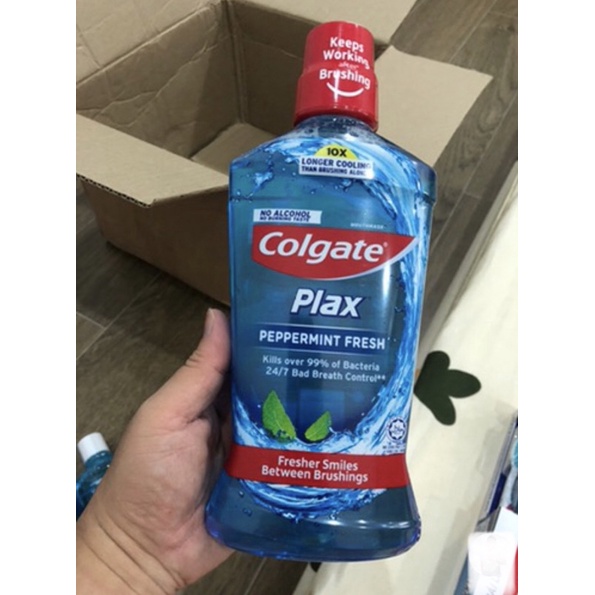 Nước súc miệng Colgate Plax trà xanh, bạc hà 500ml